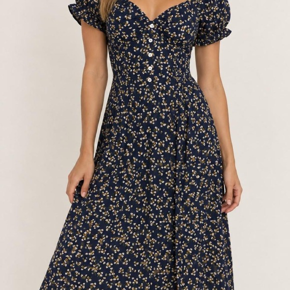 Altar'd State Dresses & Skirts - Altar'd State Floral Navy Blue Max Dress Size Small
